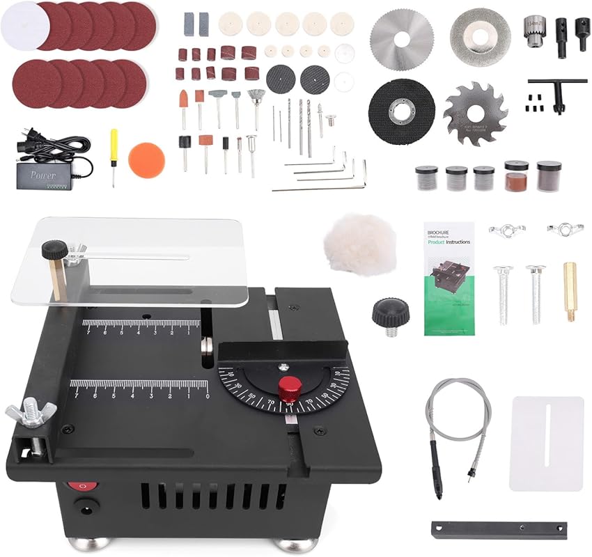 Multi-Functional Portable Mini Table Saw for Crafts with Adjustable Sp