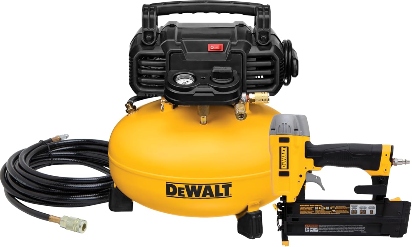 DEWALT Pancake Air Compressor Combo Kit, 165 PSI, 2.6 CFM, with Brad N