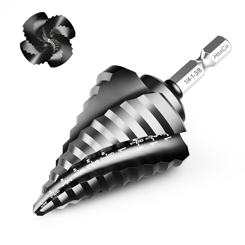 M35 Cobalt Steel TiAlN Step Drill Bit 1/4-1-3/8