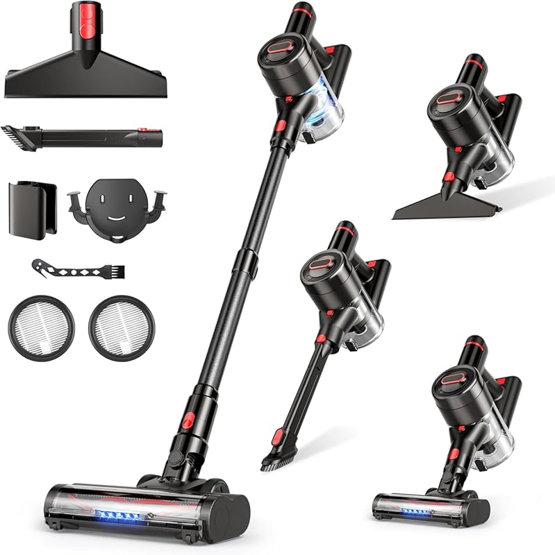 Cordless Vacuum Cleaner, 450W/40Kpa Stick Vacuum with Powerful Suction