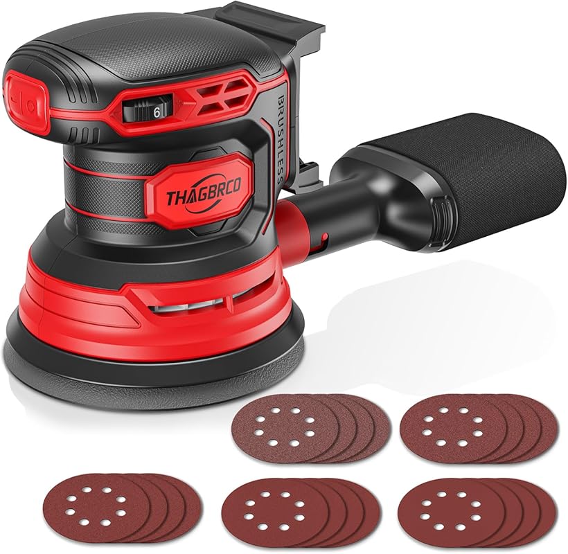 Cordless Orbital Sander for Milwaukee 18V: Brushless, 12000 RPM, Varia
