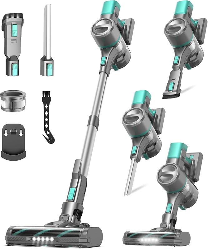 S10K Cordless Stick Vacuum: Lightweight with Powerful Suction, Self-St
