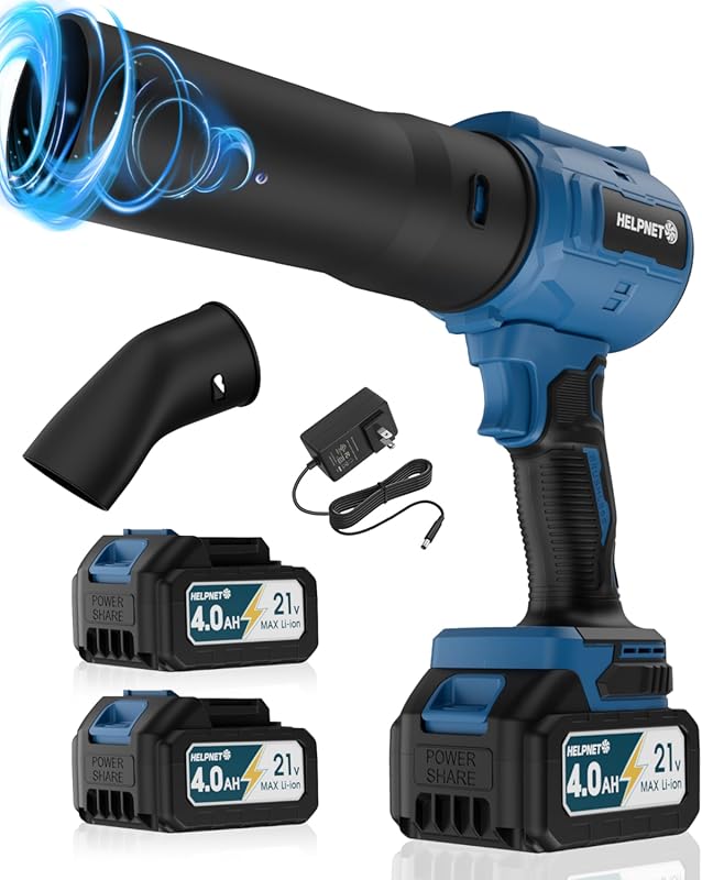 Lightweight Cordless Electric Leaf Blower with Battery, Charger, and E