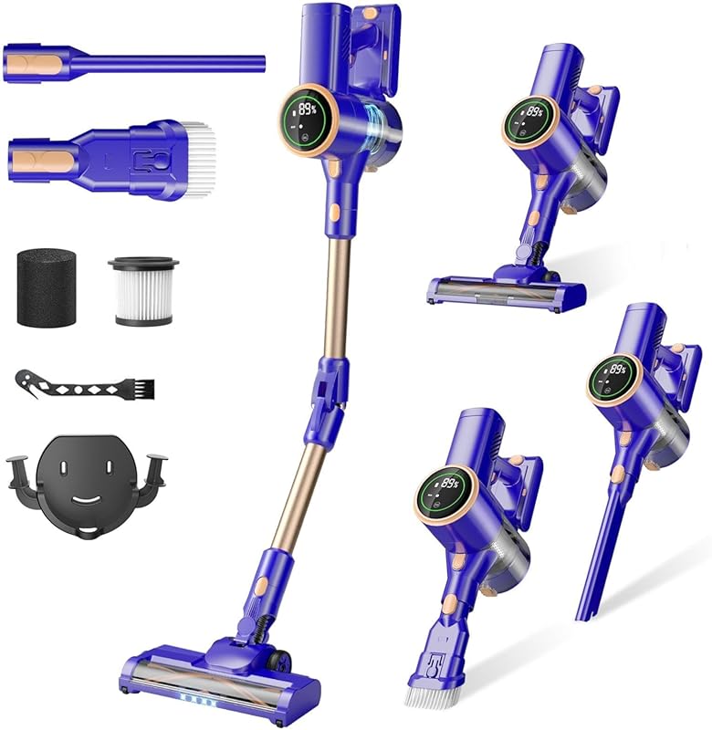 Affordable Cordless Stick Vacuum with Bendable Wand and LED Screen for