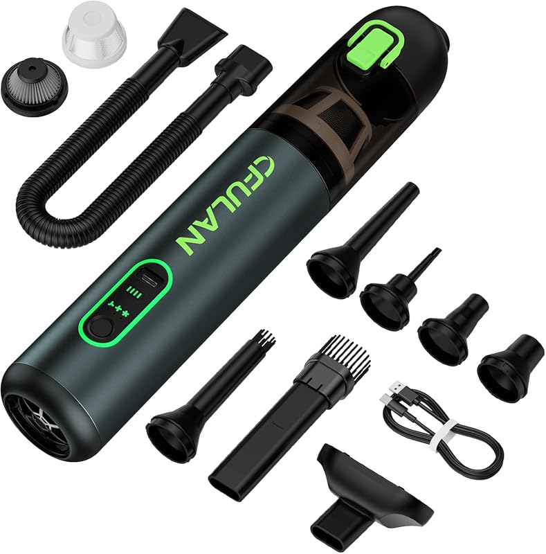 Portable Cordless Handheld Mini Car Vacuum Cleaner, 4-in-1 for Auto, H