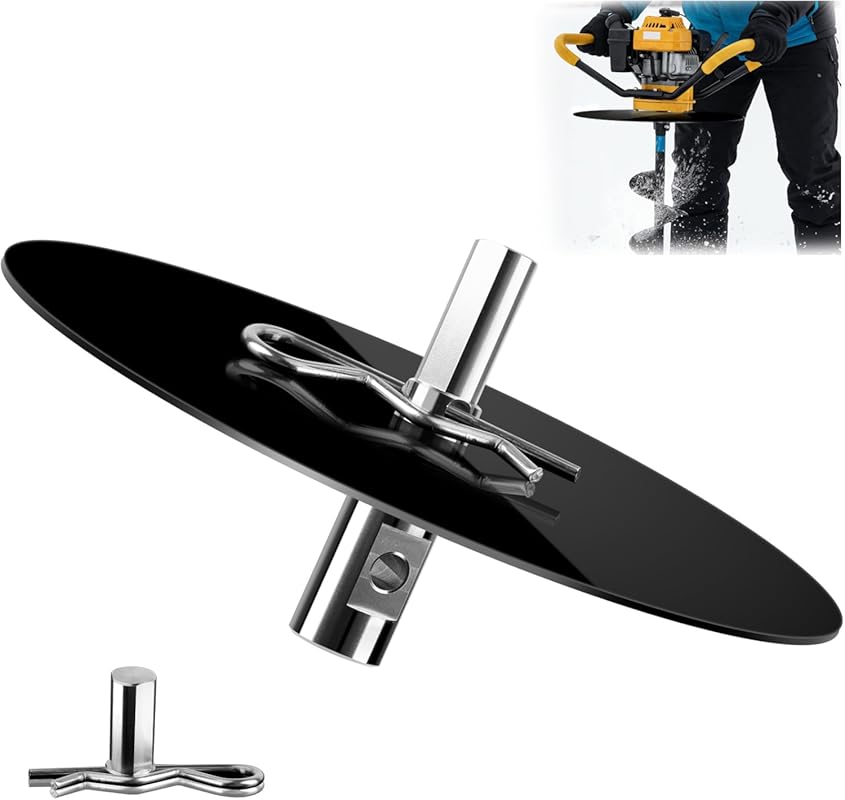 Stainless Steel Ice Auger Drill Adapter with 9.8-inch Stopper Disc for