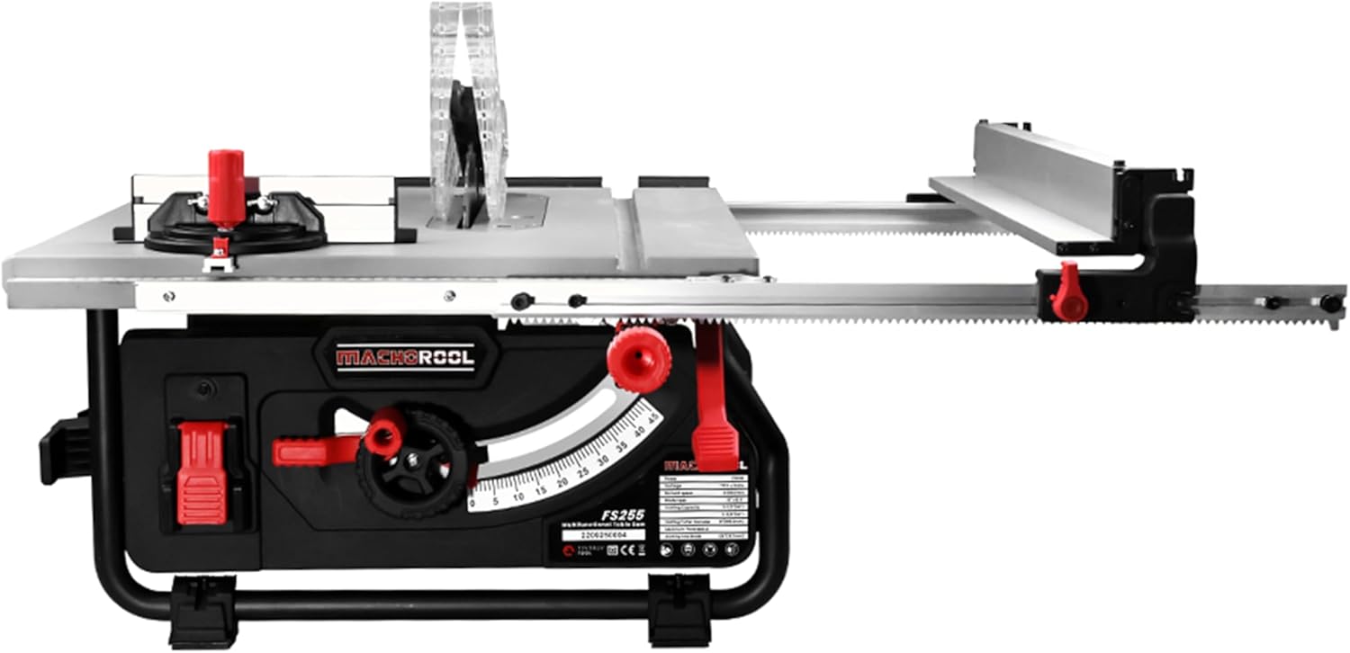 FINDBUYTOOL 10-Inch Portable Table Saw for Woodworking: 15A Motor, 24-