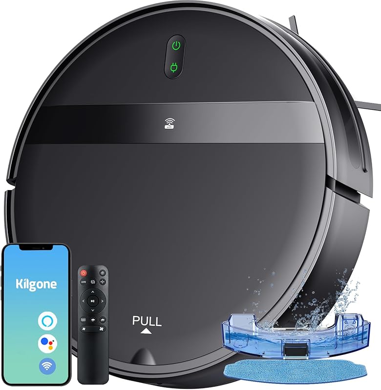 Ultra-Thin Robot Vacuum and Mop Combo with App/Alexa Control for Pet H