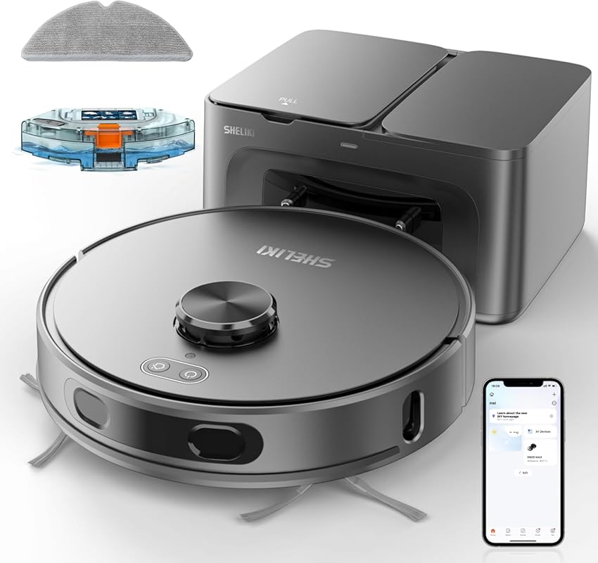 Robot Vacuum and Mop with Self-Emptying Base, LiDAR Navigation, and St