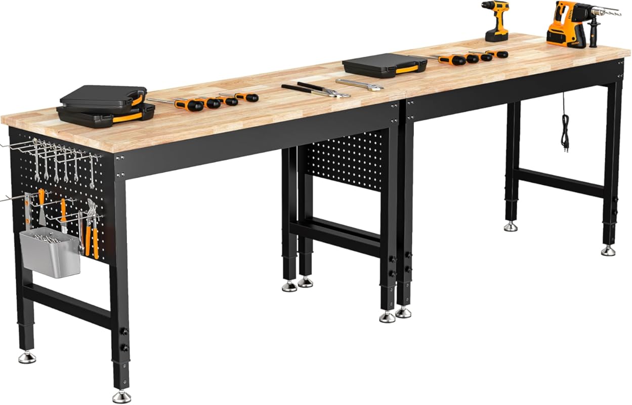 96-inch adjustable heavy-duty workbench