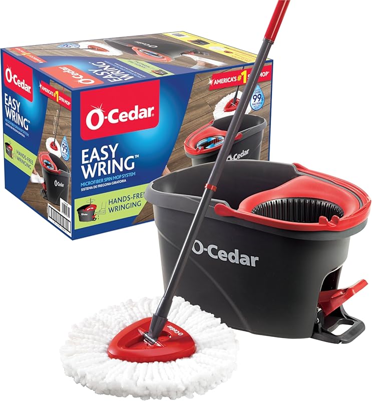 O-Cedar EasyWring Microfiber Spin Mop and Bucket System for Effective 