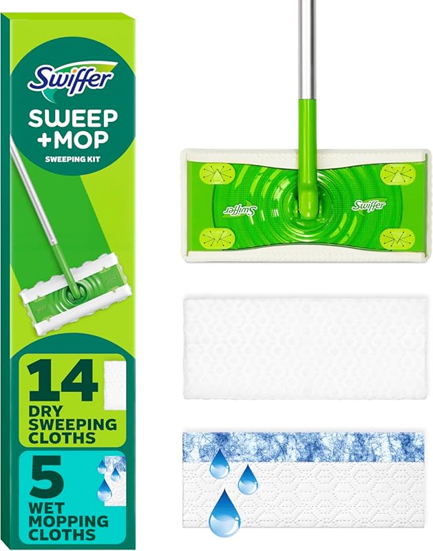 Swiffer Sweeper 2-in-1 Dry and Wet Mop for Multi-Surface Floors, inclu