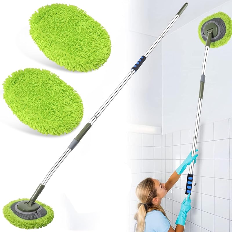 66-Inch Long Handle Wall Mop with Extension Pole, ideal for high-reach
