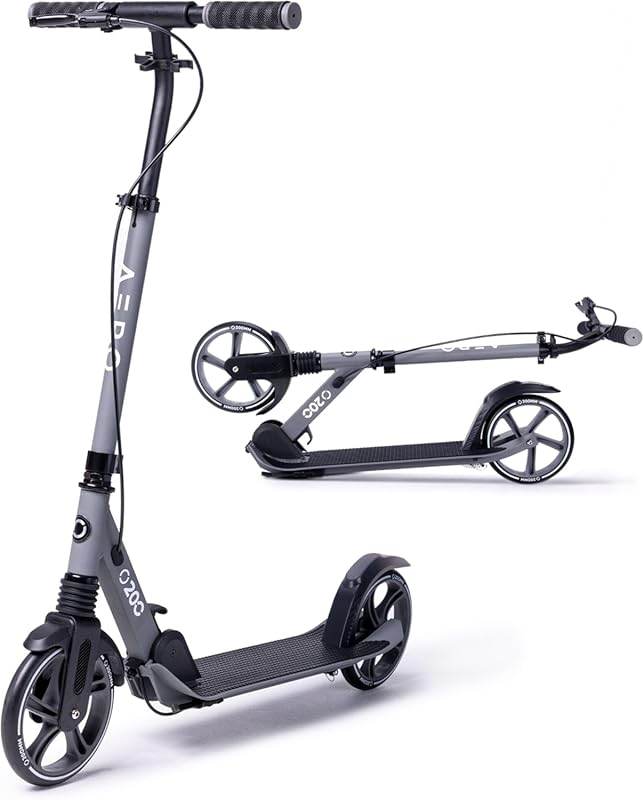 Aero Adult Kick Scooter with Big Wheels, Hand Brake, Shock Absorption.