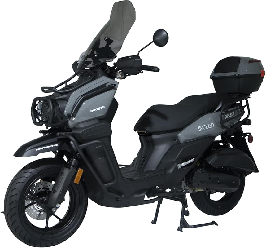 HHH Tank 200 DLX EFI Moped for Adults: 200cc, Fully Automatic, Windshi