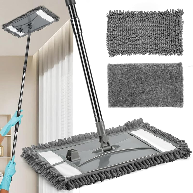 Long Handle Wall Cleaner Mop with 2 Reusable Microfiber Pads, perfect 