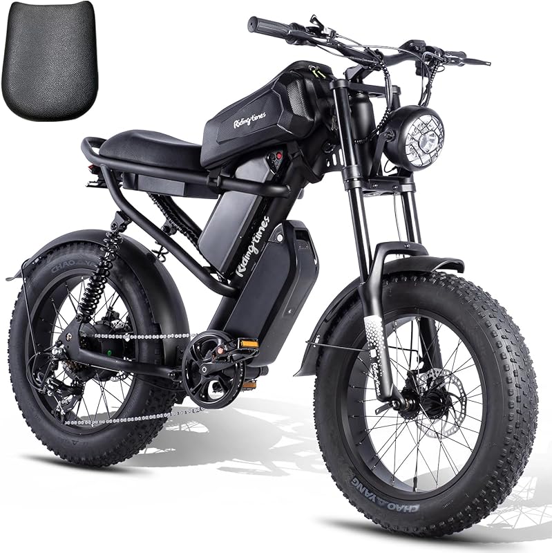 Moped Style Ebike for Adults: 1500W, 31MPH, Long Range, Full Suspensio