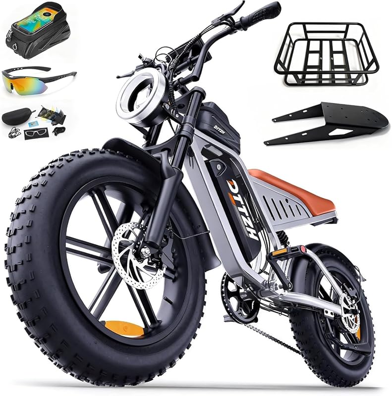 F6 Moped Style Ebike for Adults: Powerful 1500W Motor, 33MPH, Long Ran