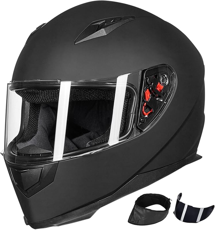Full Face Moped Helmet, Ideal for Street Riding, with Removable Neck S