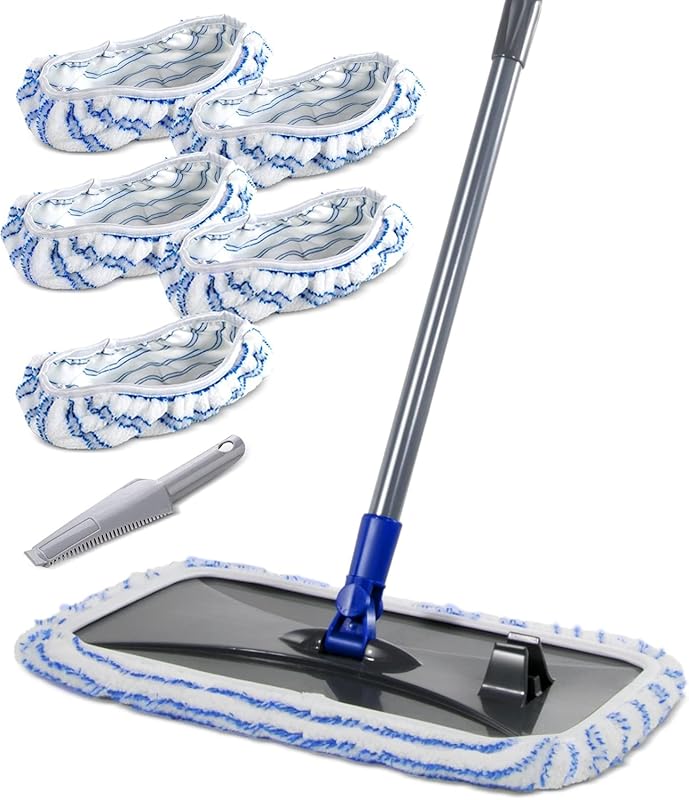Masthome Large Microfiber Flat Mop for Hardwood Floors with 5 Reusable