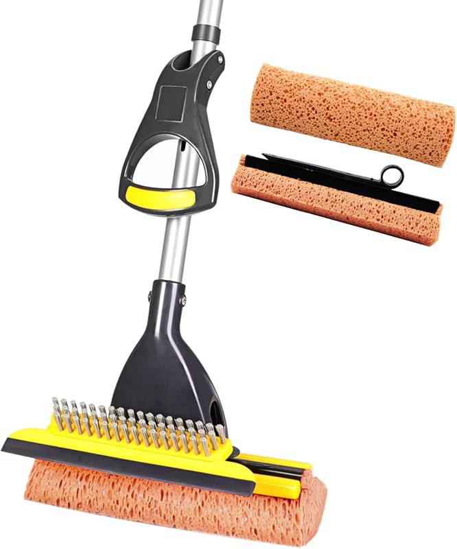 Yocada Sponge Mop for Home and Commercial Cleaning: Telescopic Handle,
