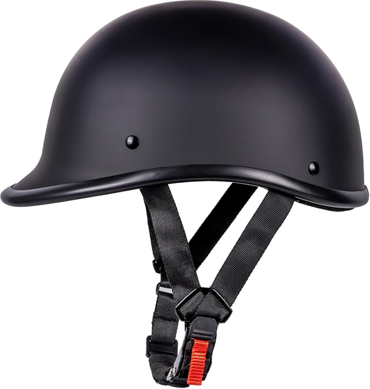 Compact and Lightweight Half Shell Moped Helmet, Featuring a Hawk Styl