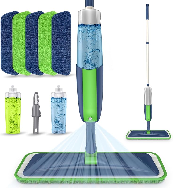 MEXERRIS Spray Mop for Hardwood Floors: Includes 5 Washable Pads and 2