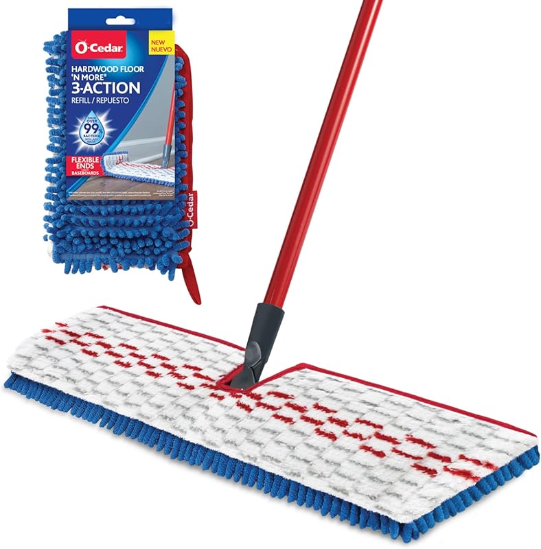 O-Cedar Microfiber Mop for Hardwood Floors. Can Be Used Wet or Dry.
