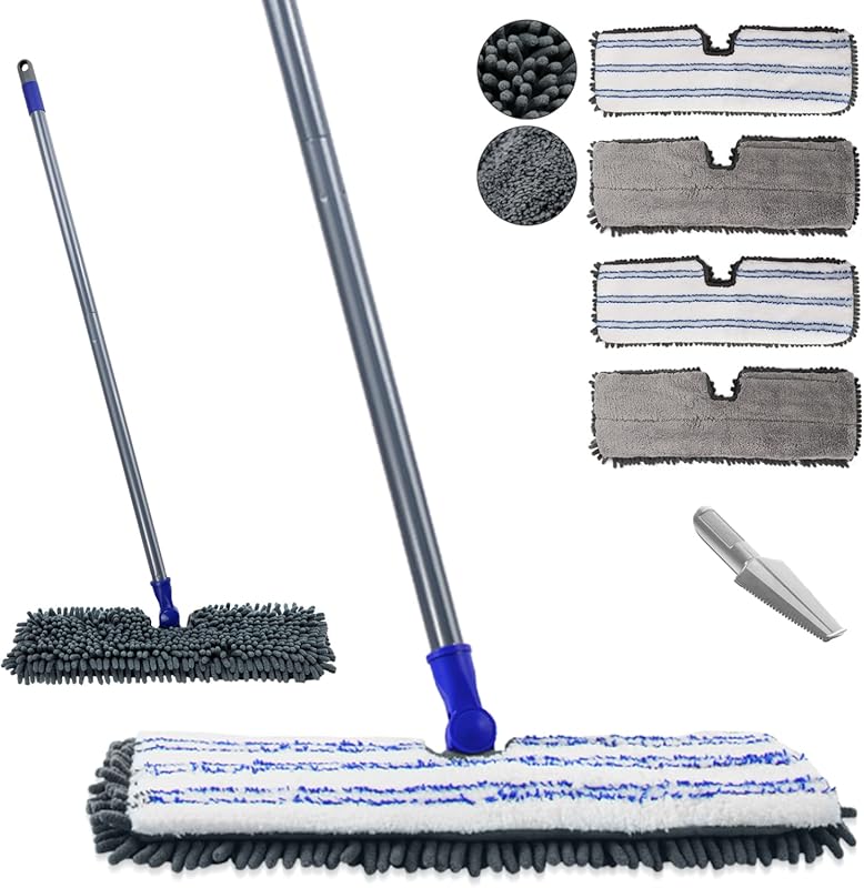 Microfiber Flat Mop for Laminate, Hardwood, Tile Floors: Wet & Dry wit