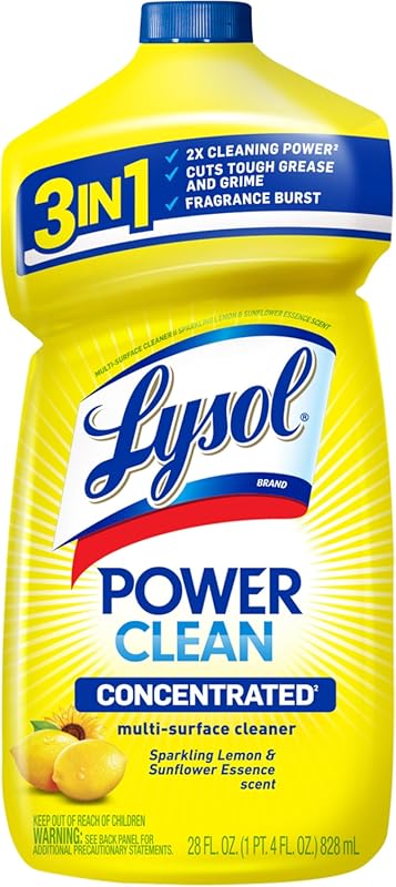 Lysol Power Clean Multi-Surface Cleaner: Concentrated Lemon Scent for 