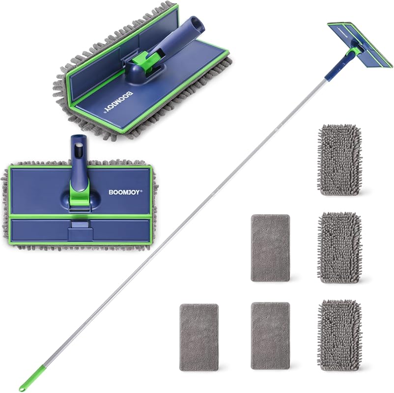 BOOMJOY Wall Cleaner Mop with Foldable Panel, Baseboard Cleaner Tool w
