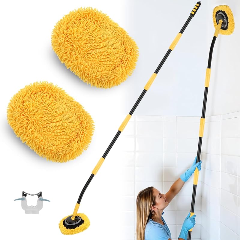Wall and Ceiling Cleaner Mop with Long Handle and Bent Elbow Extension