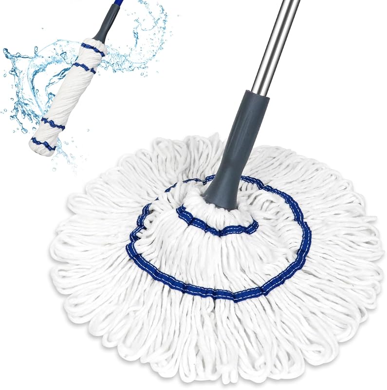 Best Self-Wringing Cotton Twist Mop with Long Handle for Dry and Wet F