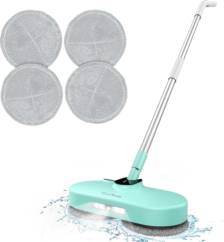 Best Cordless Electric Spin Mop: Dual-Motor Power with LED Headlight a