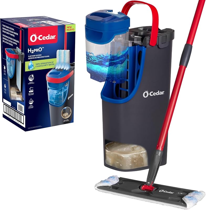 O-Cedar Flat Mop System for Clean Wood, Vinyl, and Tile Floors with Re