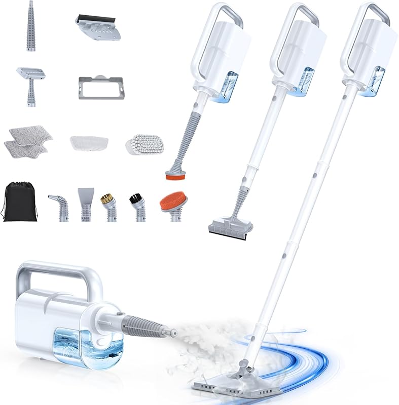 ScrubWiz Steam Mop: Detachable Handheld Steamer, fast heating, 2-level