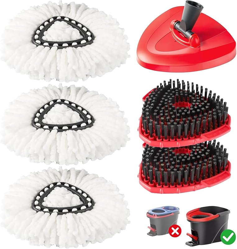 O Cedar EasyWring Mop Head Replacements for 1 Tank System: 1 Base, 2 S