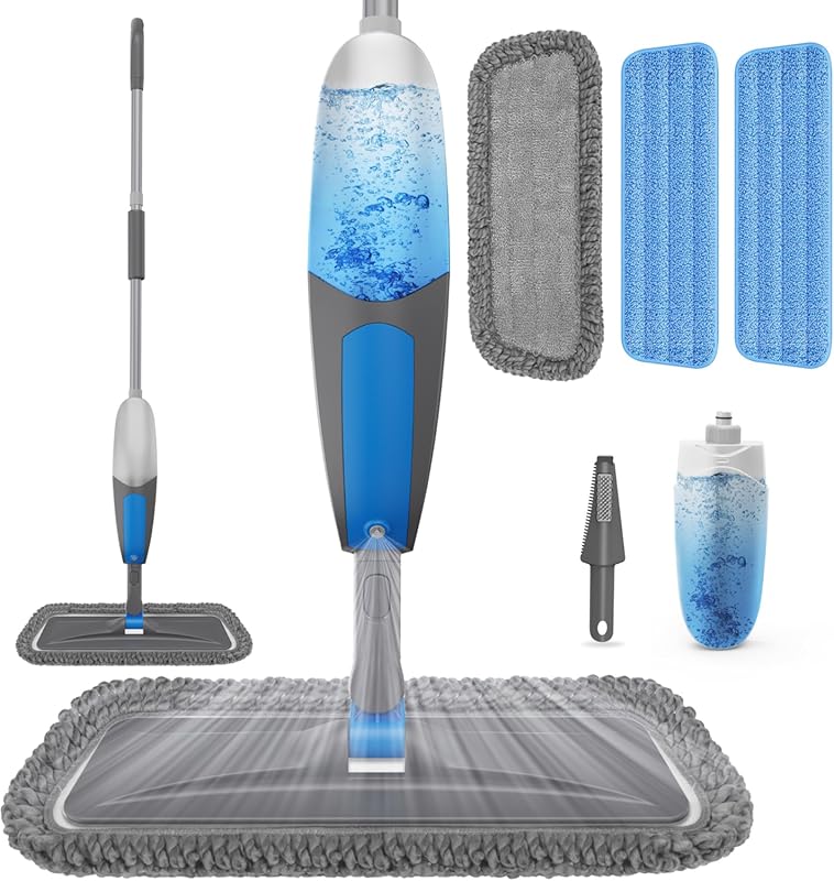 Best Microfiber Wet Dry Spray Mop for Laminate Floors with 3 Washable 
