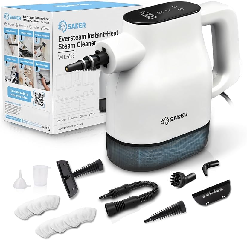 Saker EverSteam Handheld Steam Cleaner: Top-Rated, Fast Heat, Portable