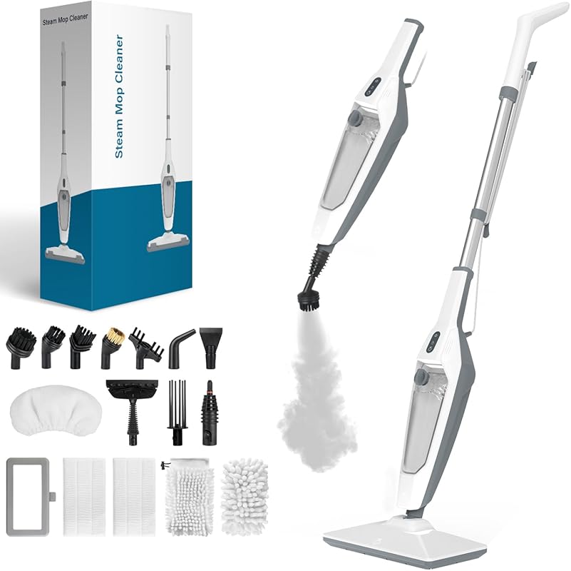 12-in-1 Handheld Steam Mop and Cleaner with Attachments for Laminate, 